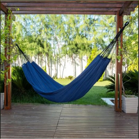 Rede de Dormir Jeans Life Azul com Preto